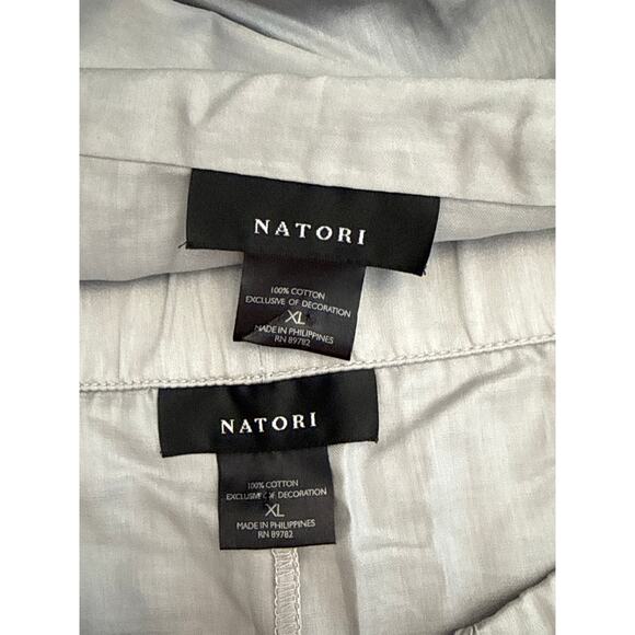 NWT Natori 100% Cotton Sateen Gray Pajama Set XL - Picture 6 of 6